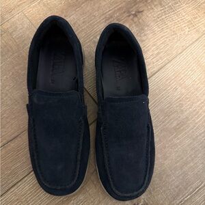Zara Boys Dark Suede Slip-On Loafers